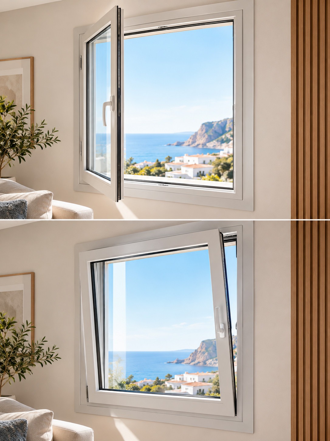 Ventanas modernas con vistas al mar